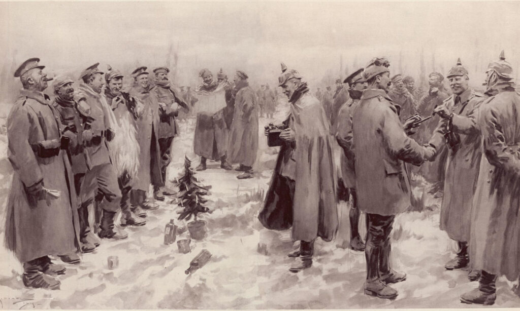 The Illustrated London News - Illustrazione soldati britannici e tedeschi durante la Tregua di Natale - Kombatnet