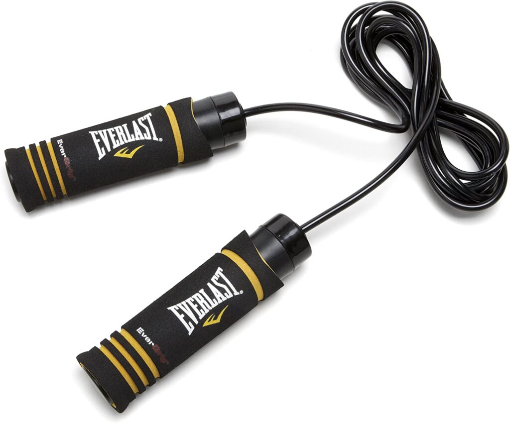 Corda per saltare pesata Everlast con impugnatura Evergrip pesata nera - Kombatnet