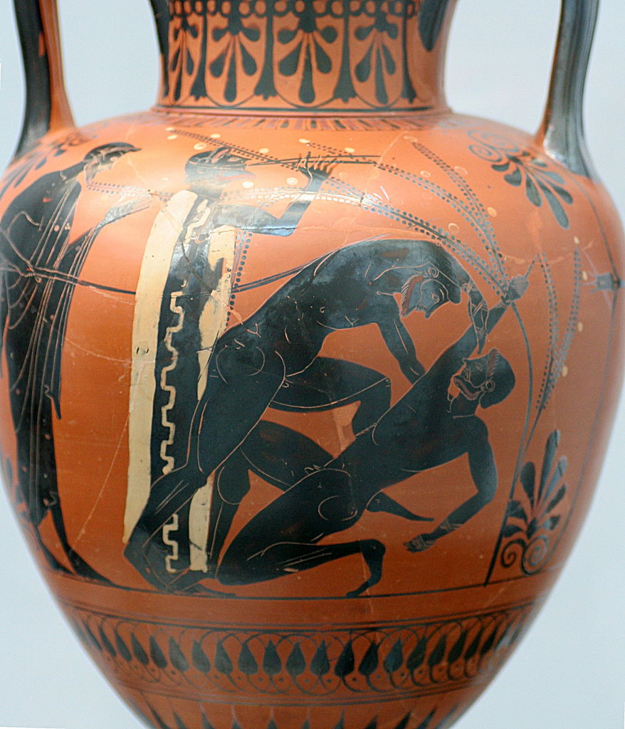 Pugili ed allenatore anfora attica figure nere Grecia - Kombatnet Wiki